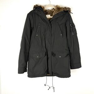 S13 new york Black Parka with Faux Fur hood jacket size S